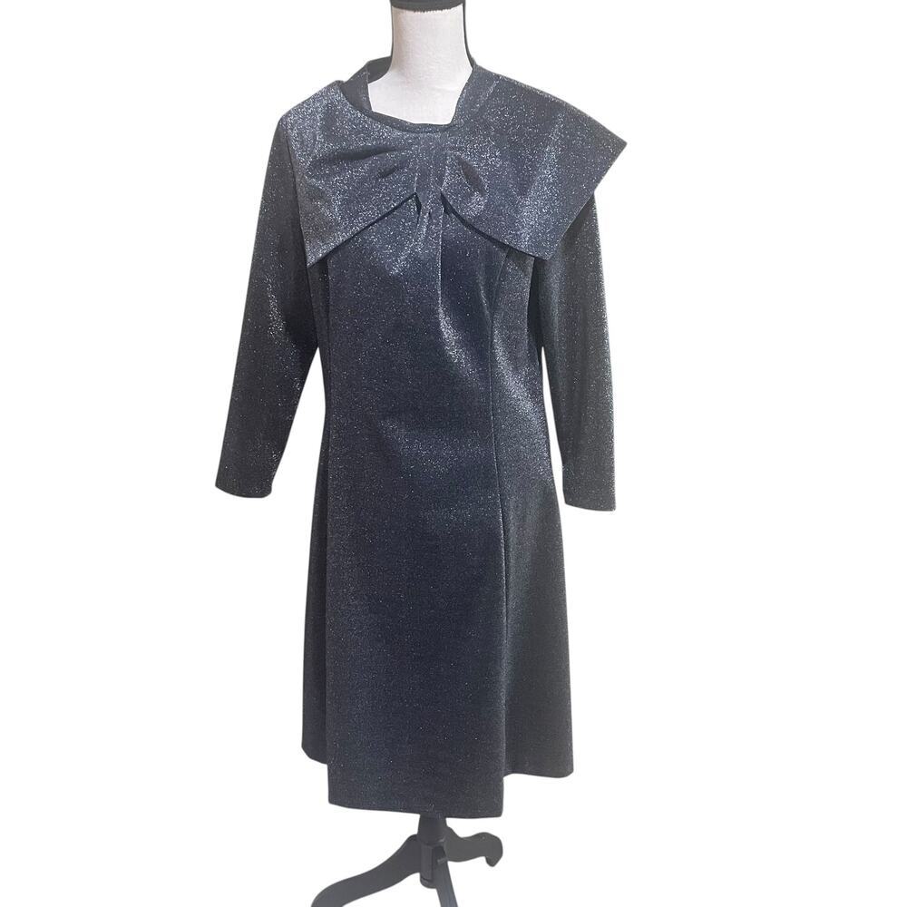 teri jon metallic midi dress
